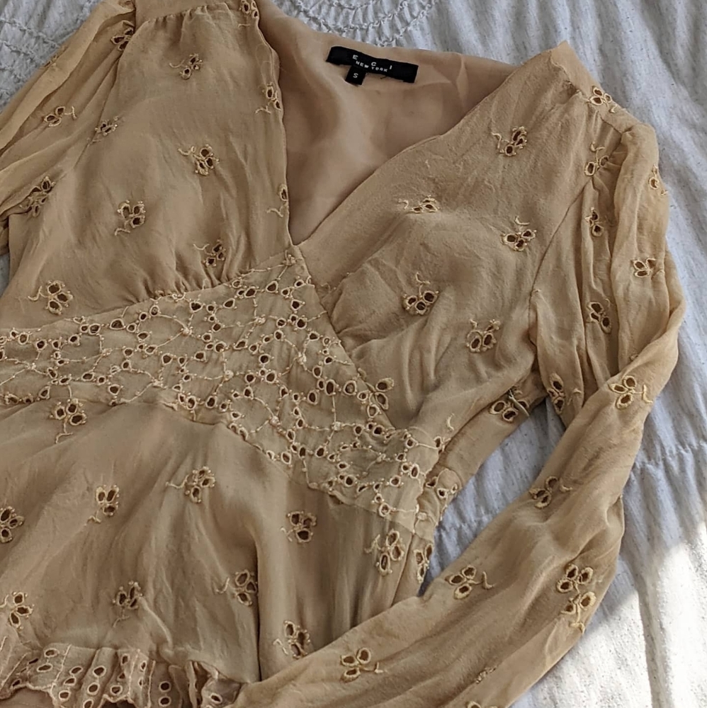 ECI New York gold blouse